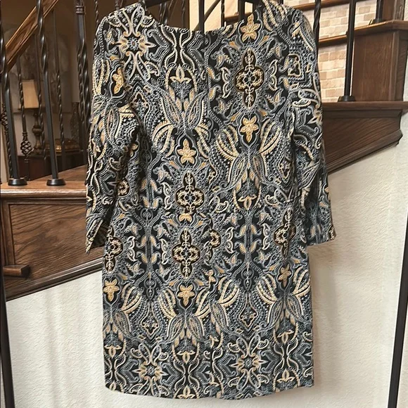 Tahari Dress 3/4 Sleeve Crew Neck - Picture 4 of 4